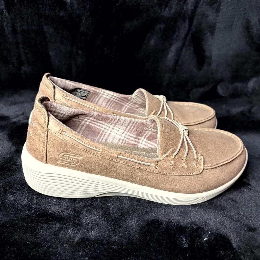 Skechers Arya - Sail With Me 23763-TPE Womens US 9 Comfort Shoes Taupe Loafer